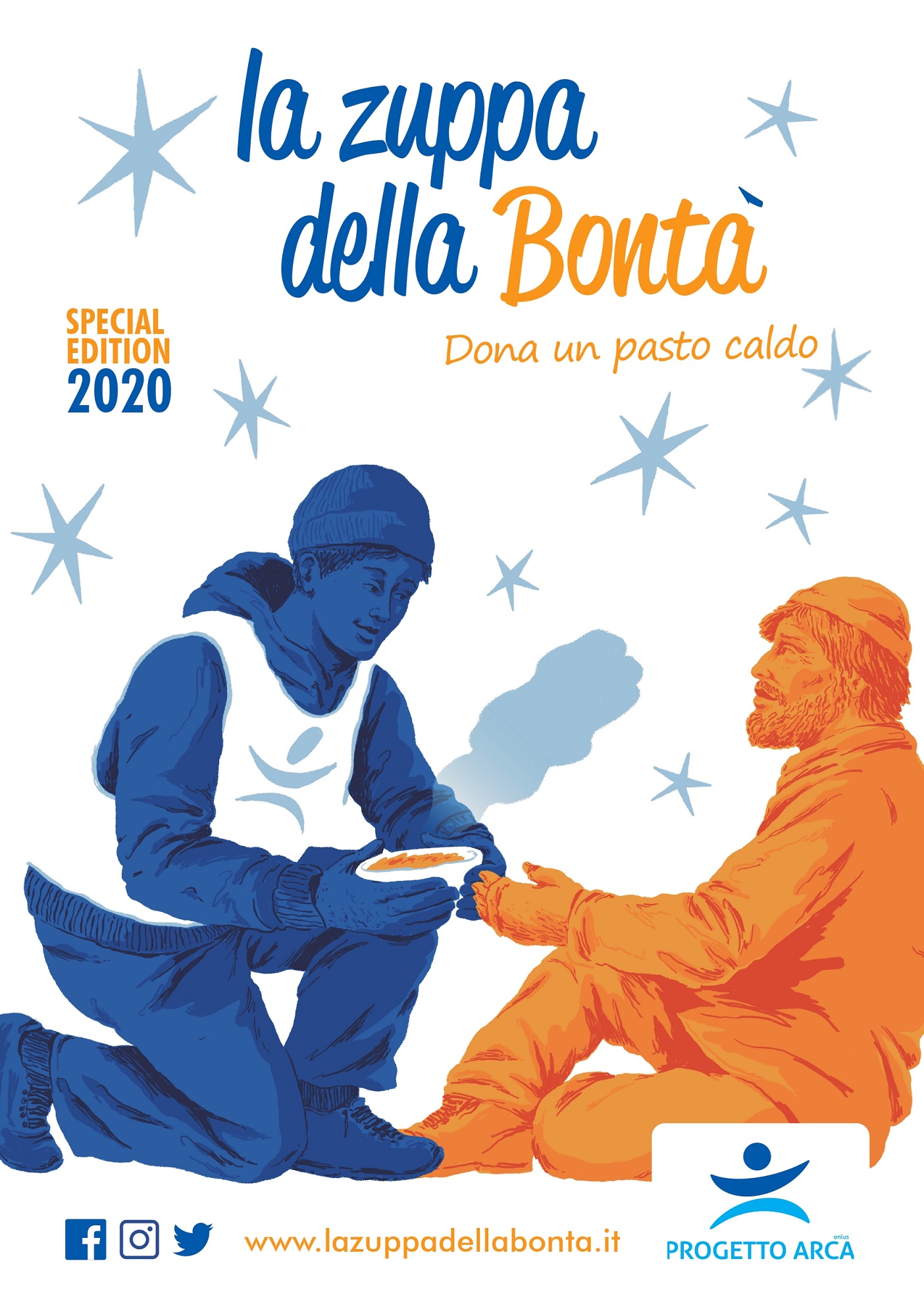 La “zuppa della Bontà” di Progetto Arca diventa online  per distribuire 10.000 pasti caldi ai senzatetto
