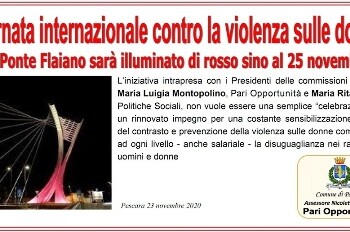 Giornata internazionale contro la violenza sulle donne DA OGGI il Ponte Flaiano sarà illuminato di rosso sino al 25 novembre