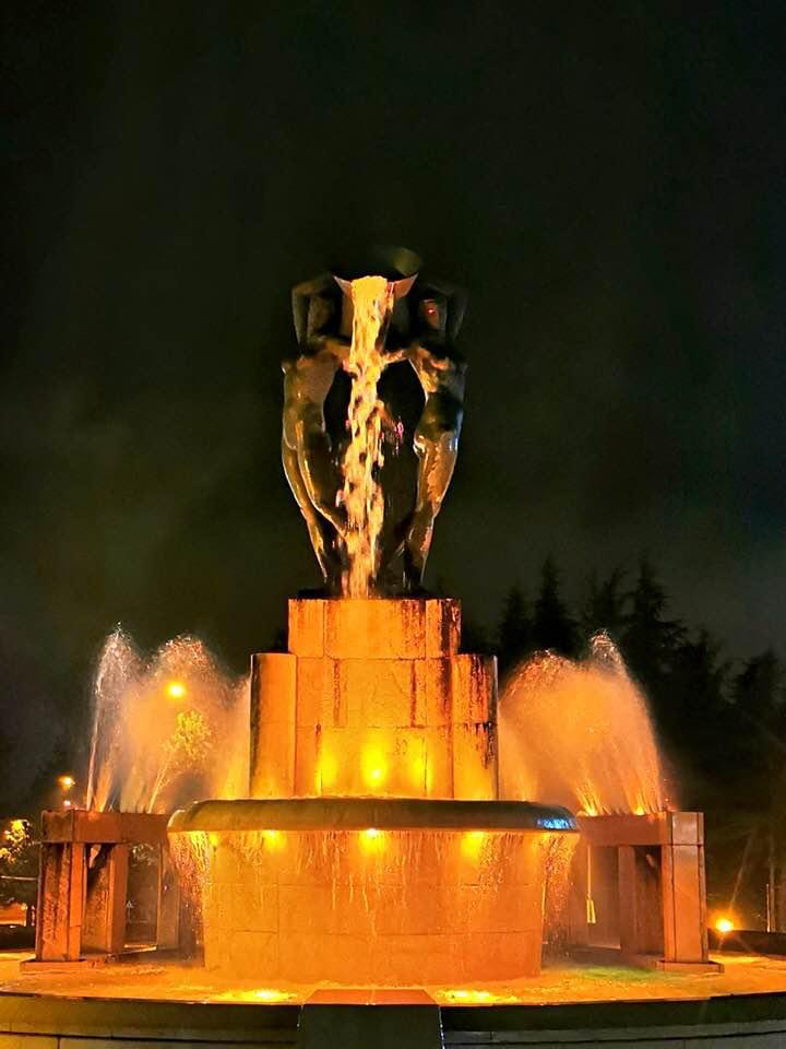 IL SOROPTIMIST DELL’AQUILA, PER LA GIORNATA CONTRO LA VIOLENZA SULLE DONNE, ILLUMINA D’ARANCIO LA FONTANA LUMINOSA E LA CASERMA DEI CARABINIERI