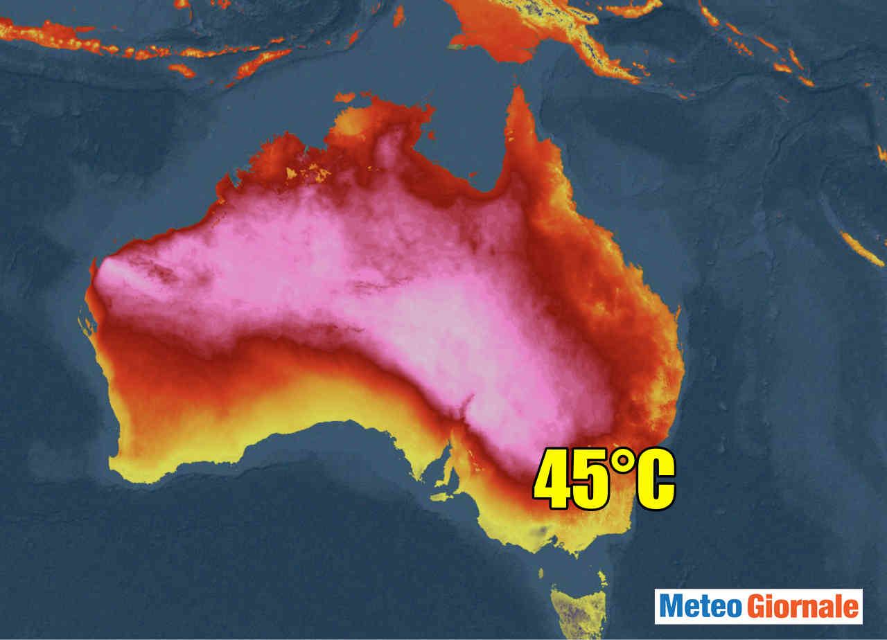 Meteo Australia con ondata di caldo record.