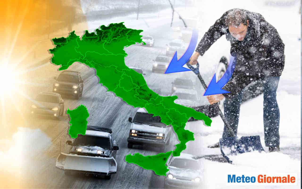 Freddo invernale con meteo nevoso.