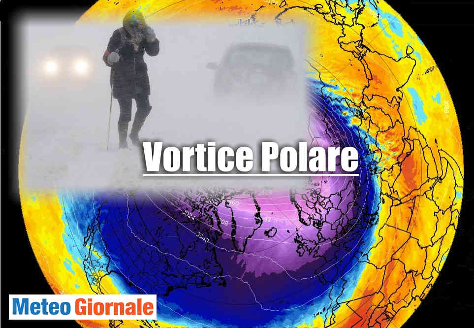 L'esplosione del Vortice Polare record , sarà responsabile di ondate di gelo e tempeste di neve.