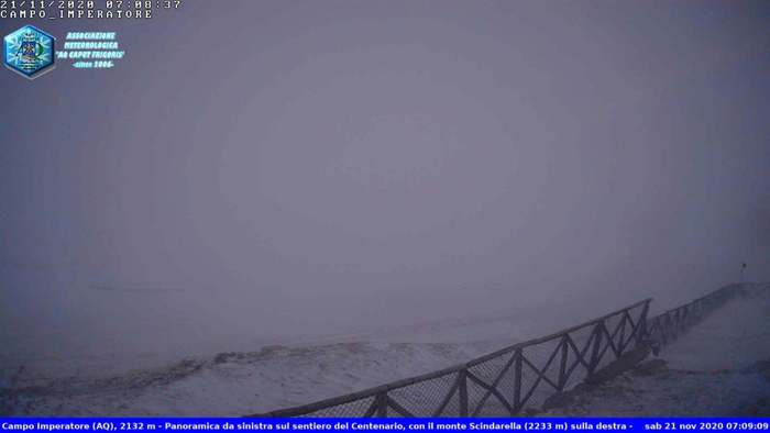 Forte vento, raffiche fino a 162 km/h sul Gran Sasso