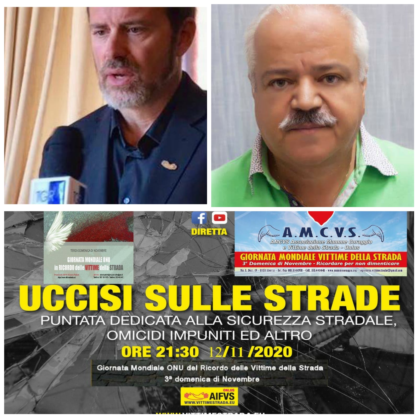 Giornata Mondiale del Ricordo delle Vittime della Strada:“Chiediamo ai familiari di pubblicare sui social una foto in ricordo di chi non c’è più”