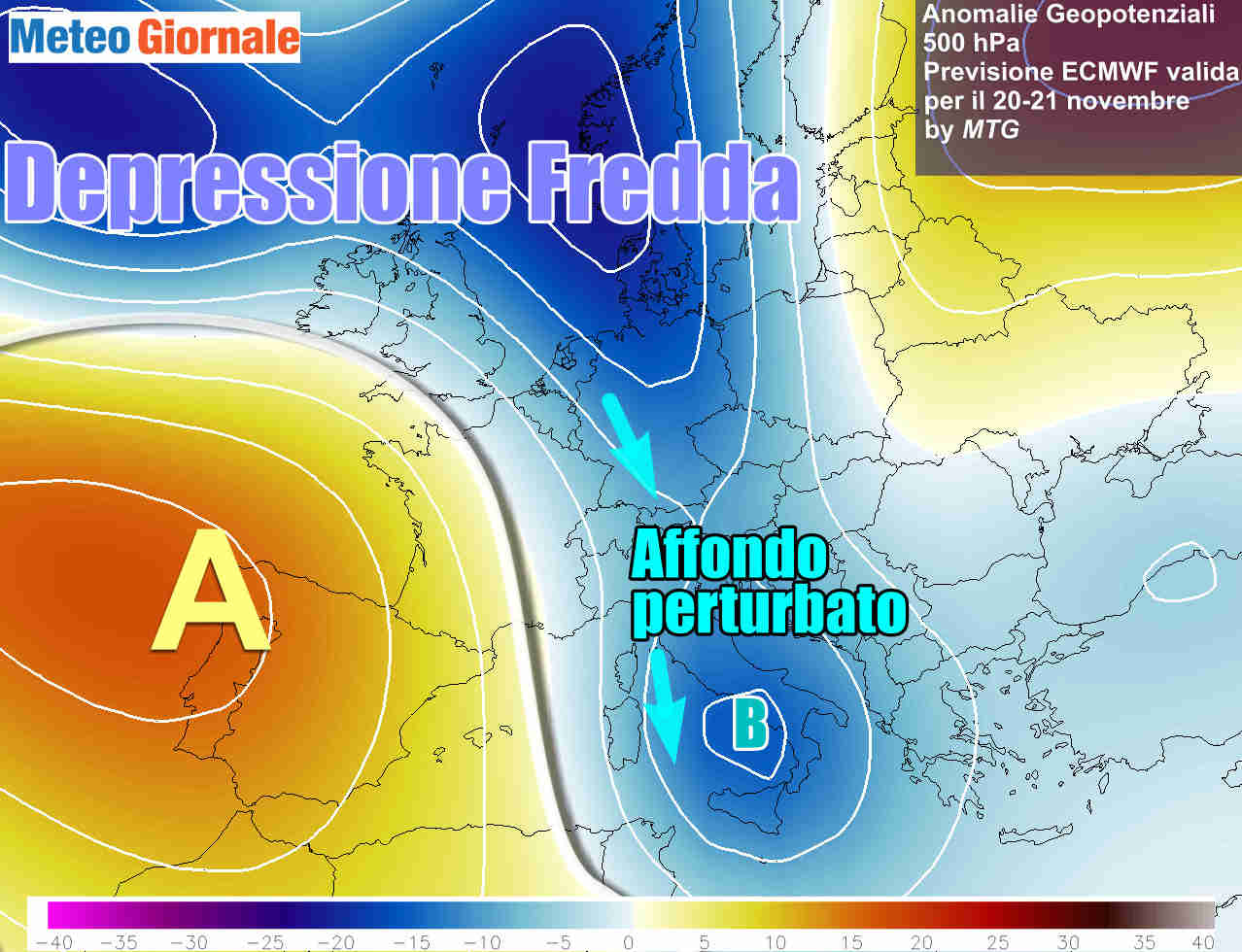 Possibile evoluzione verso il 20 novembre