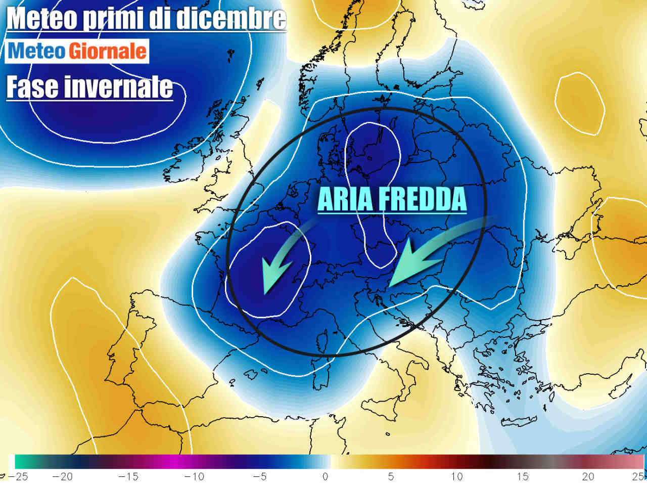 Le anomalie termiche attorno al 2 dicembre