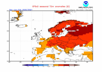 L’inverno per il centro di calcolo americano: caldo, ma freddo e neve possibili