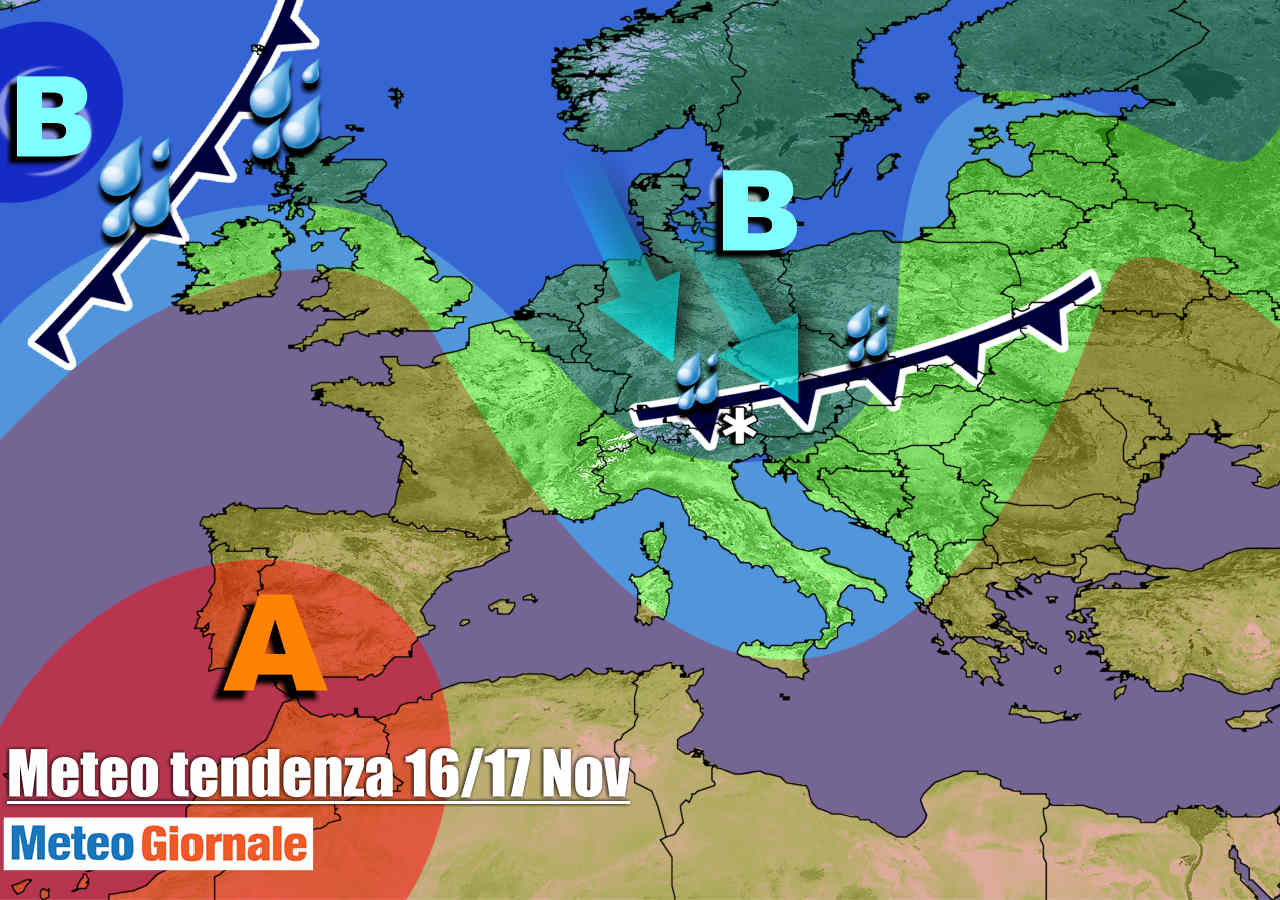 Evoluzione meteo per l'inizio della prossima settimana