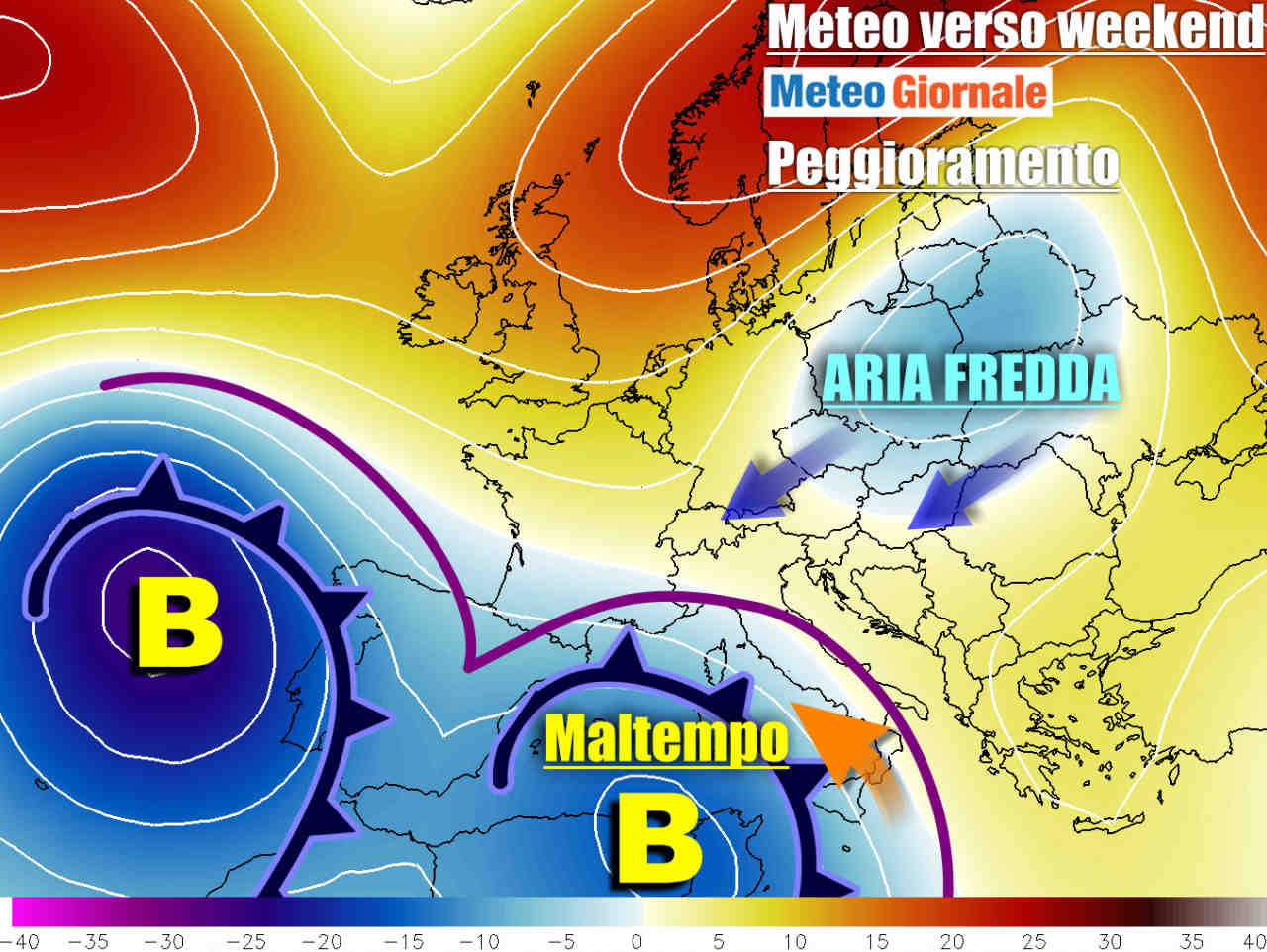 Evoluzione meteo verso weekend