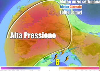 METEO Italia. Rinforza l’alta pressione, ancora rovesci e temporali al Sud