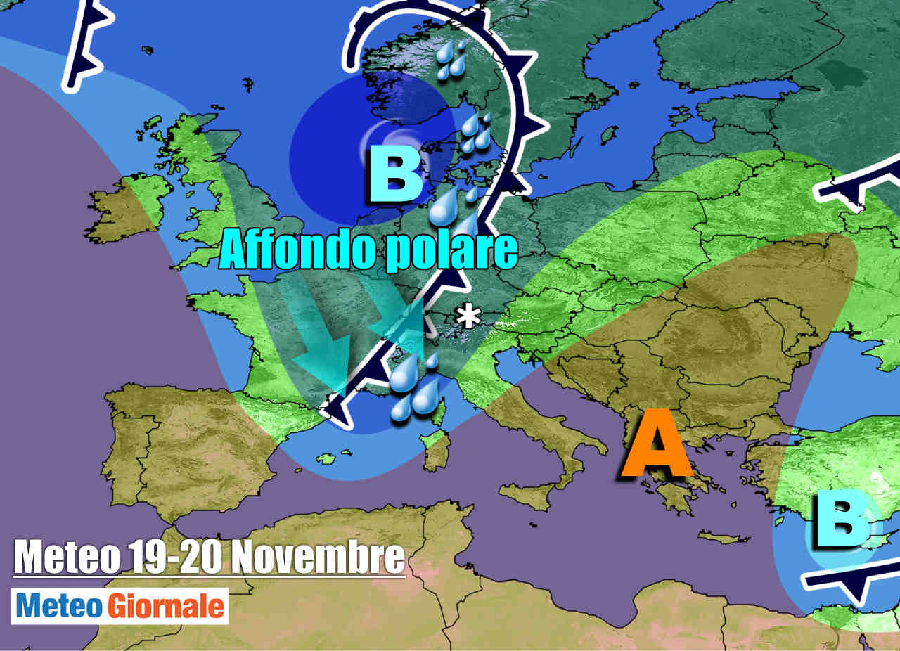 Evoluzione meteo seconda parte di settimana