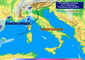 Meteo peggiora. In arrivo qualche pioggia al Nord. Ecco le zone coinvolte