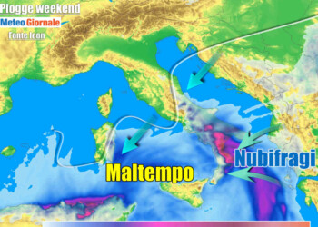 Meteo weekend burrascoso e freddo. Maltempo al Sud, fino a forti nubifragi