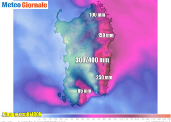 Piogge torrenziali Sardegna, allagamenti. Rischio alluvione