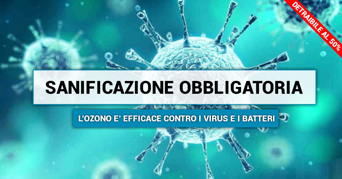 La sanificazione all’Ozono inattiva circa il 99% dei virus 