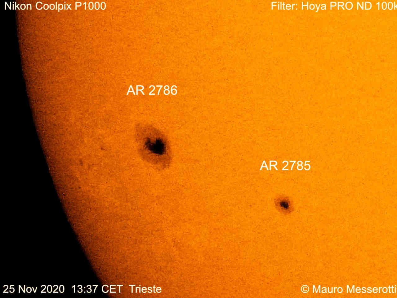 Due delle macchie solari attive di recente