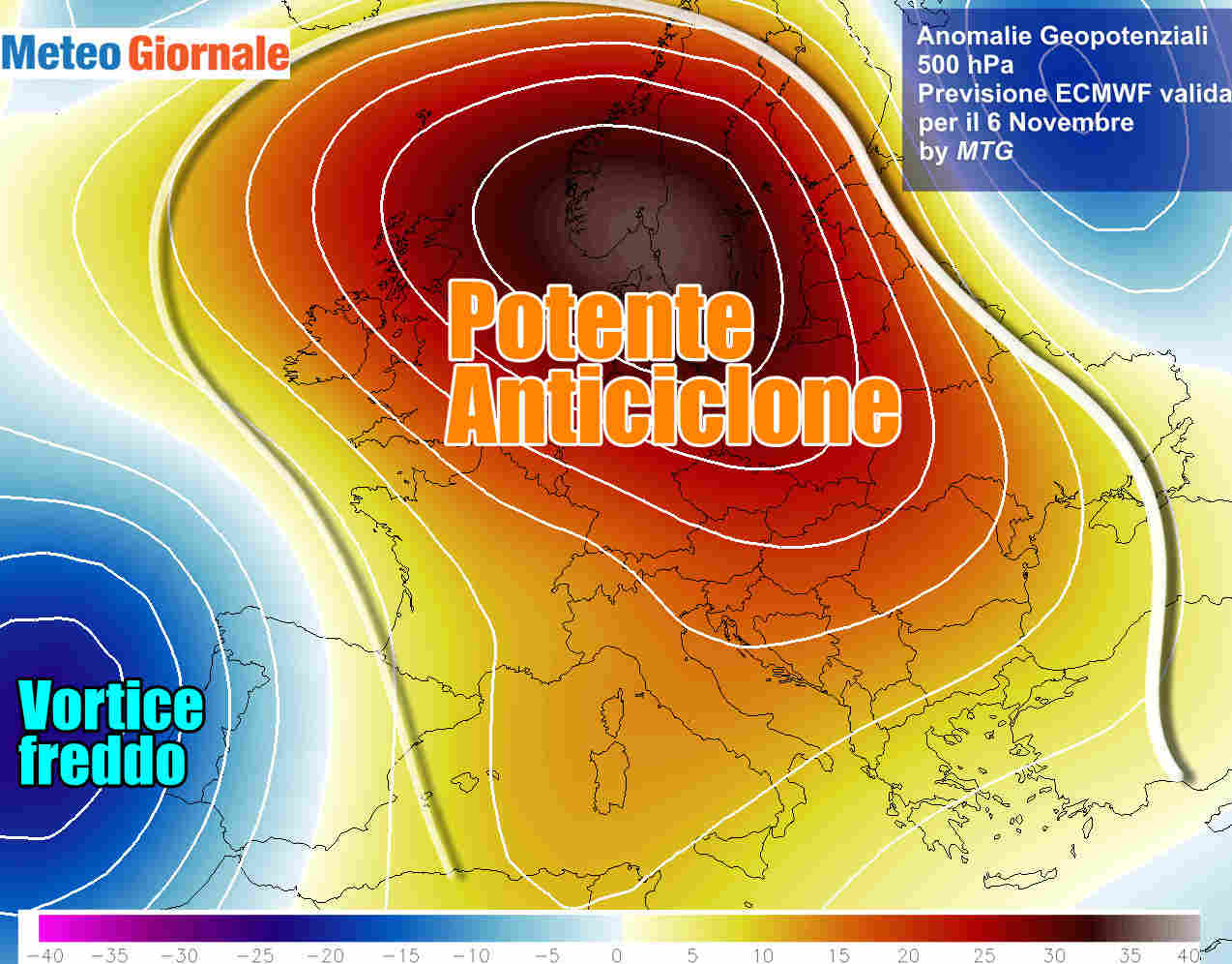 L'anomalo anticiclone atteso in Europa nei prossimi giorni