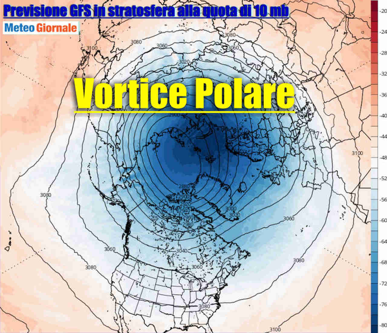 Previsione a livello della stratosfera per la prossima settimana attorno al 17/18 Novembre