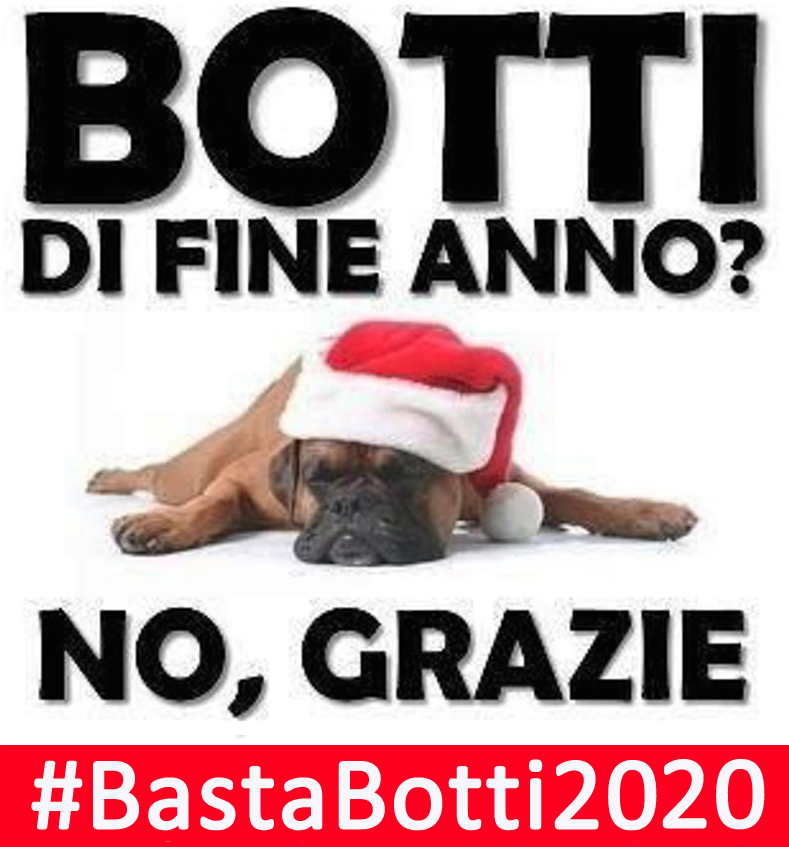 Parte Ufficialmente la Campagna “Basta Botti 2020” da parte del Partito Animalista Italiano per invitare Prefetture e Comuni a Vietare Botti, petardi, mortaretti in questo fine anno