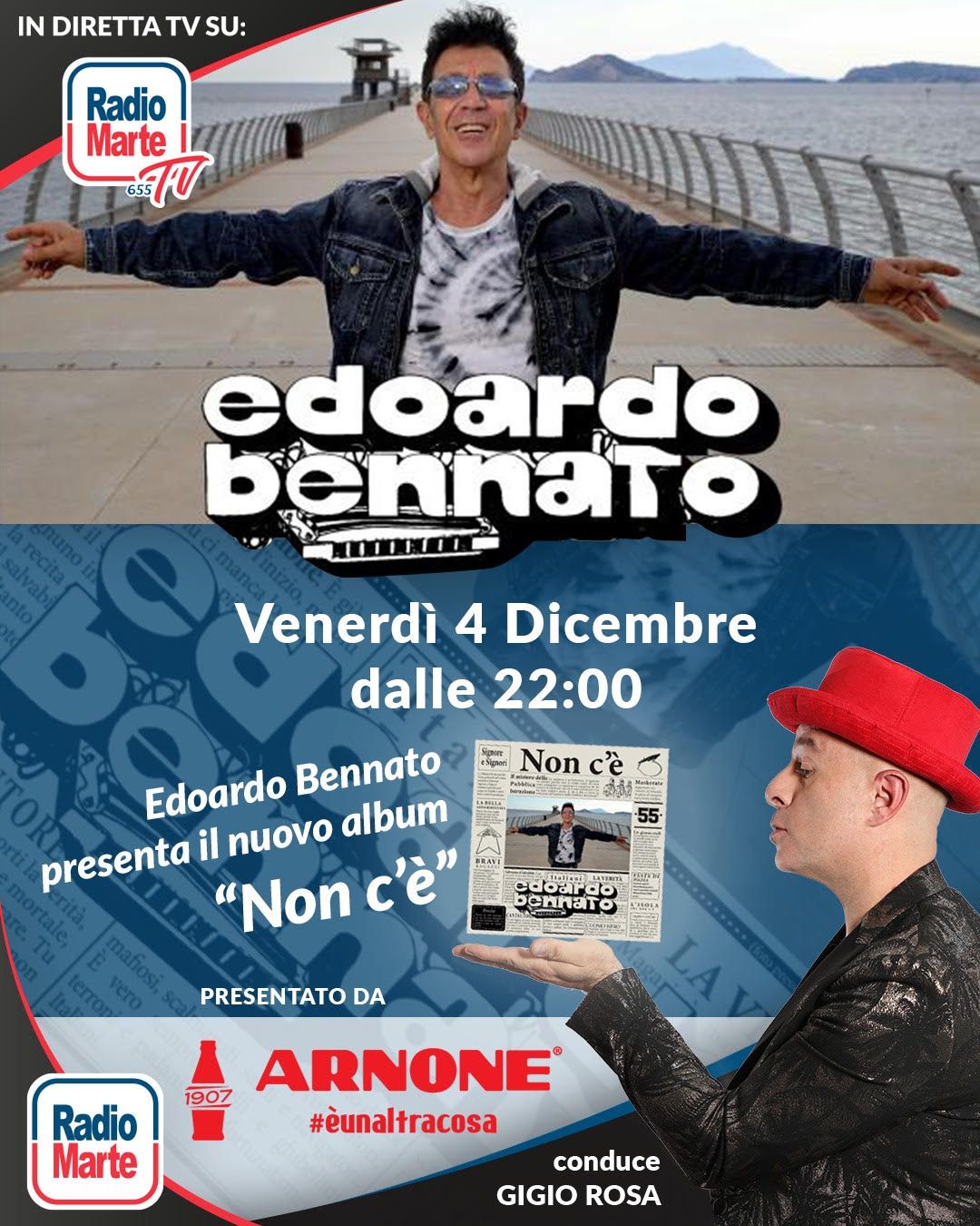 EDOARDO BENNATO in diretta su RADIO MARTE: presentazione del nuovo disco “Non c’é”