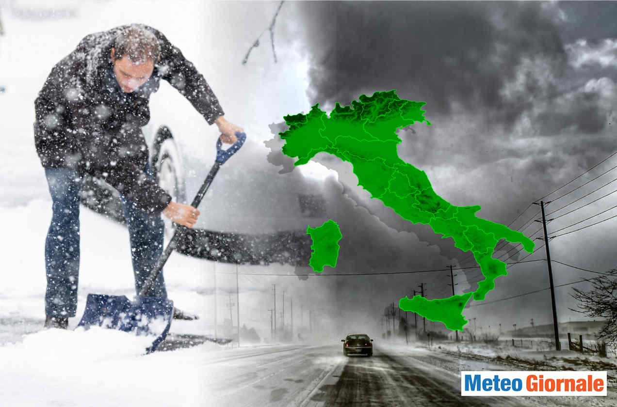 Tempesta polare freddo e nevicate.