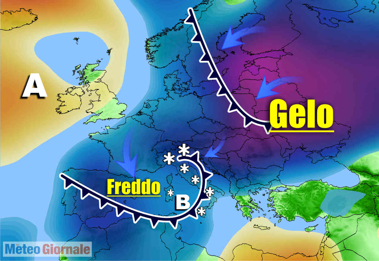 Eloquente tendenza al raffreddamento in Europa.