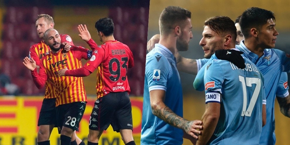 Benevento-Lazio, è 1-1: Immobile gran gol, Schiattarella gli risponde