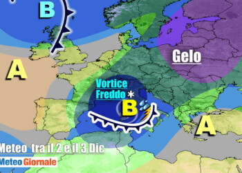 METEO 7 Giorni. Grande VORTICE FREDDO sull’Italia. MALTEMPO con NEVE a bassa quota