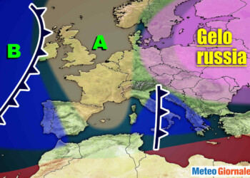 Meteo con GELO da est in bilico verso Italia per ANTICICLONE europeo