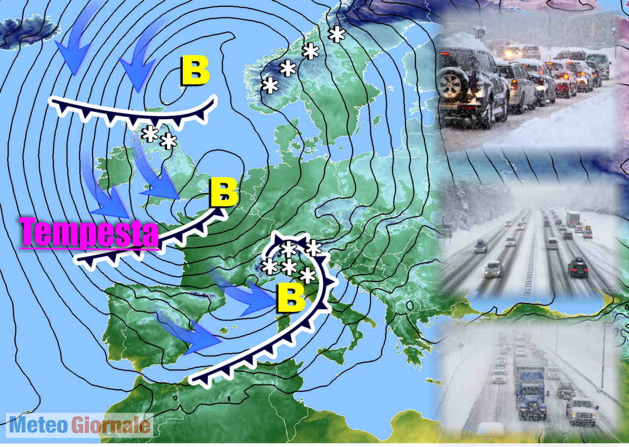 Meteo con tempesta artica.