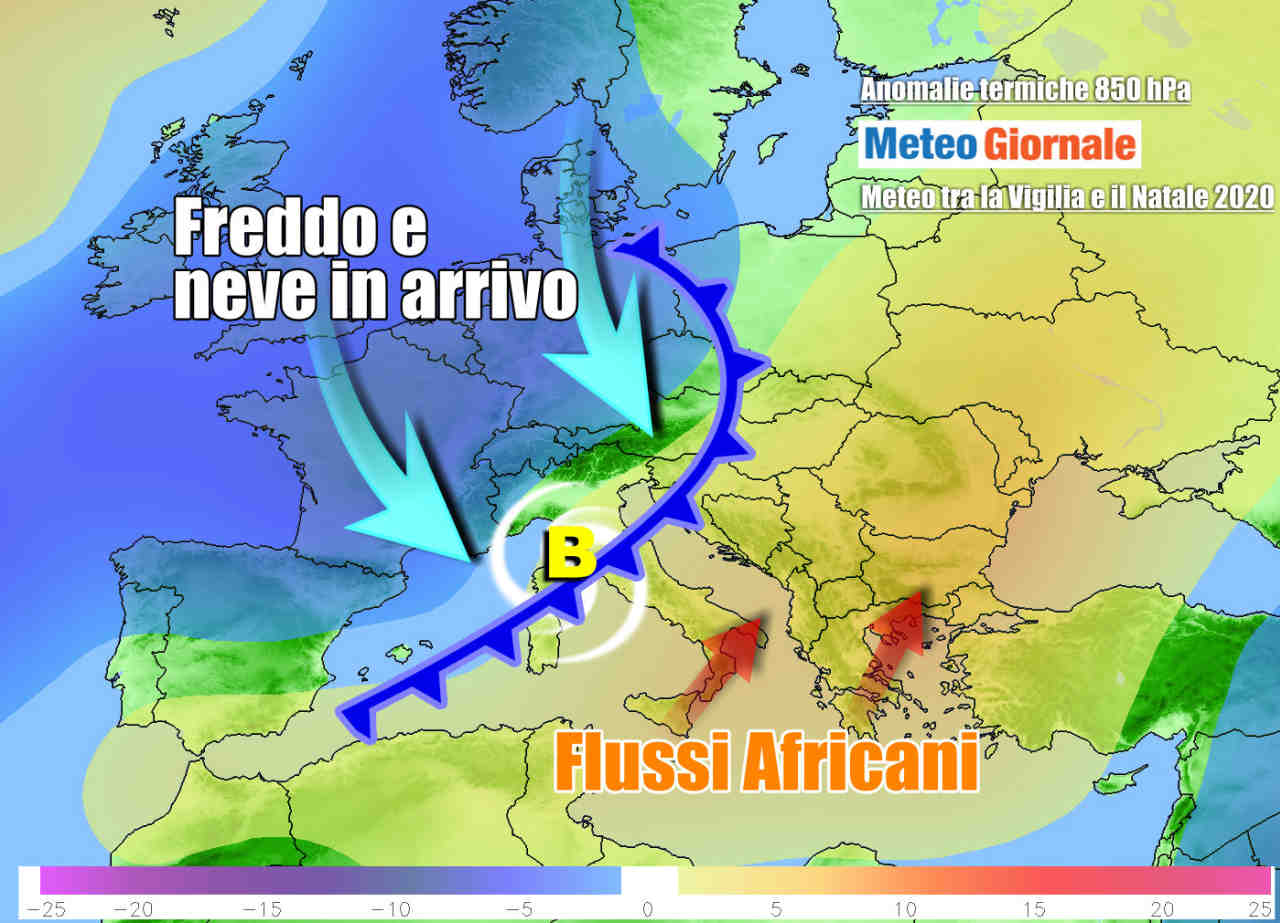 Evoluzione meteo verso Natale 2020