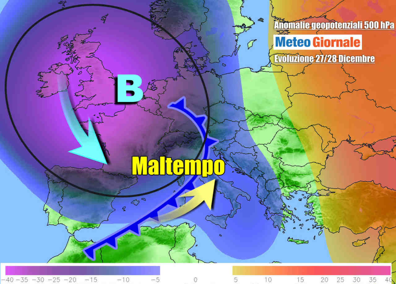 Evoluzione meteo per l'inizio della prossima settimana