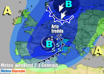 METEO Italia. Maltempo invernale a più riprese, inizio Anno Nuovo con neve