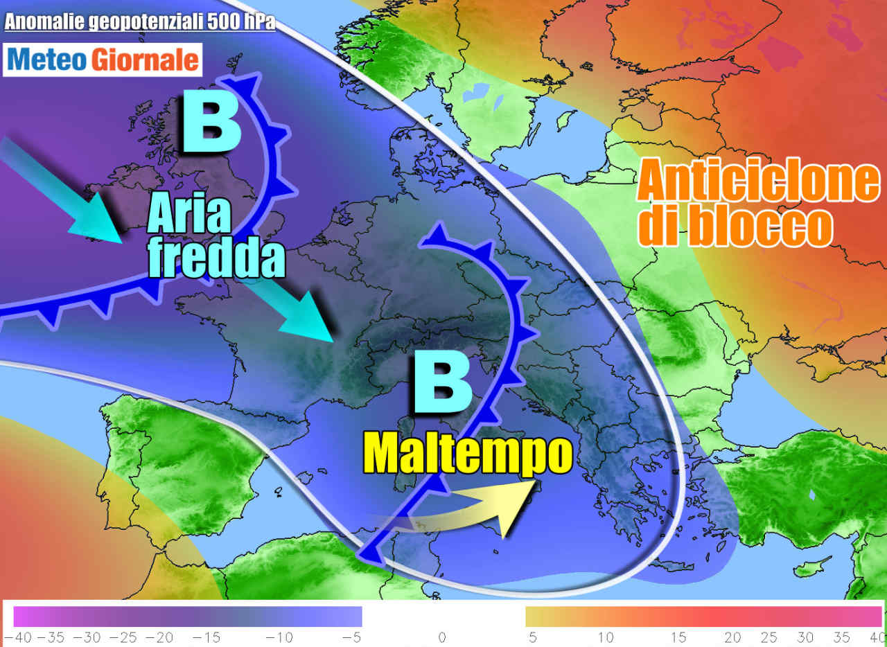 Evoluzione meteo seconda parte di settimana