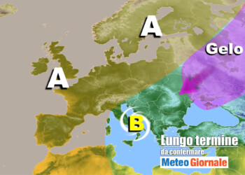 Meteo Italia sul lungo termine fortemente invernale, a colpi di maltempo
