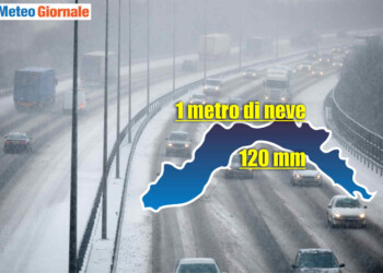 Meteo Liguria: forte maltempo, autostrade sepolte dalla neve