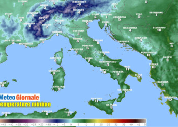 Meteo per domani: temperature minime in Italia