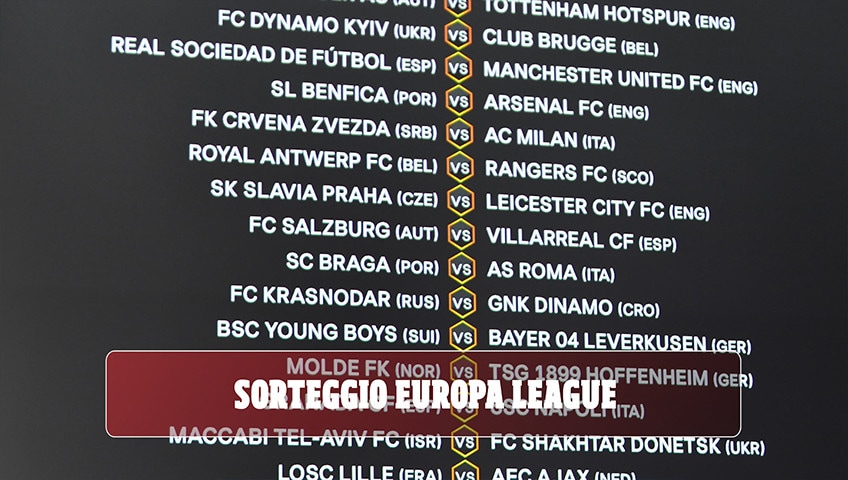 Sorteggi Europa League: Stella Rossa-Milan, Braga-Roma e Granada-Napoli