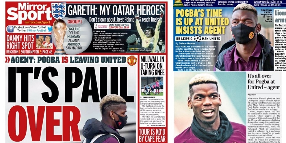 Pogba, l’intervista di Tuttosport sulle prime pagine inglesi