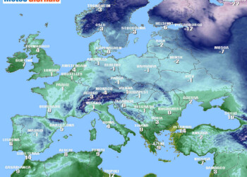 Temperature minime Europa previste nel meteo di Natale