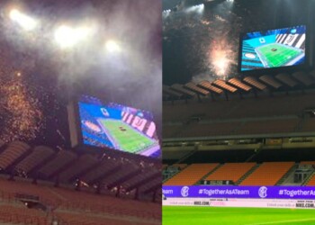Inter-Juve, fuochi d’artificio prima della gara a San Siro