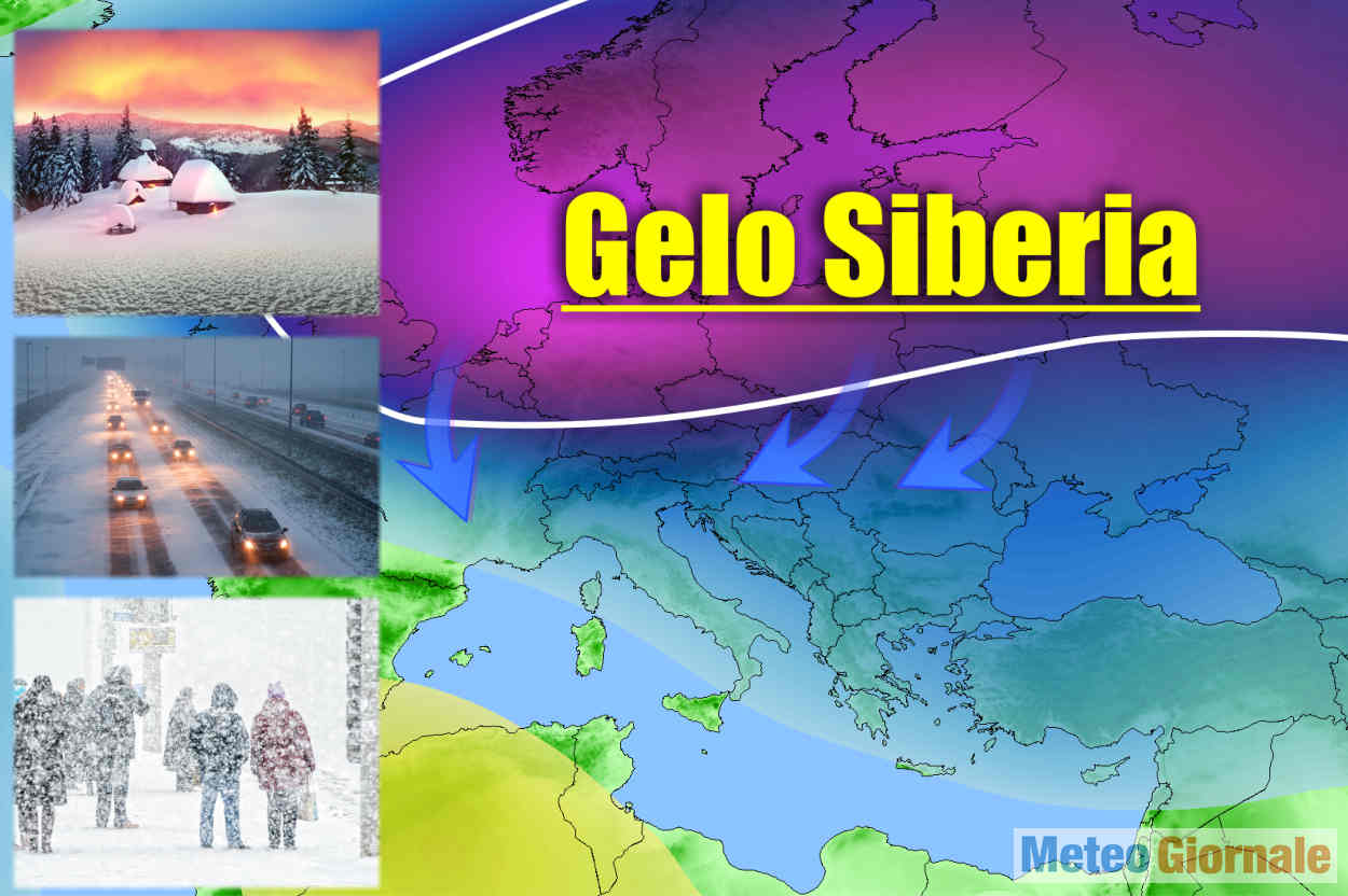 Intrusione di gelo siberiano in Europa.