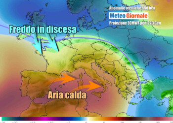 La tendenza meteo sino al weekend: sbalzi di temperatura estremi