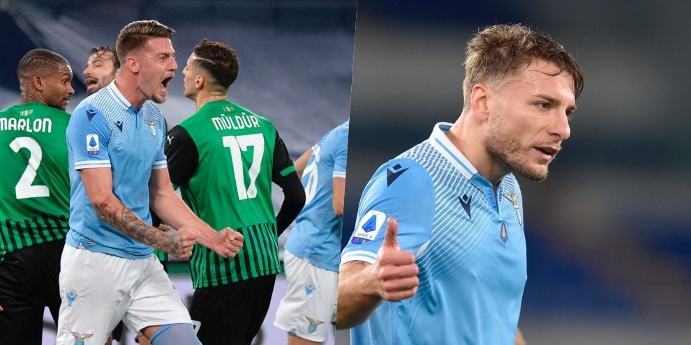 Lazio, Milinkovic-Immobile coppia gol: Sassuolo battuto 2-1