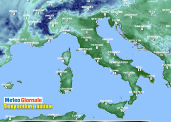 Le temperature minime in Italia. Gelate notturne, freddo invernale