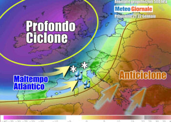 METEO 7 Giorni. MALTEMPO all’assalto dell’Italia con PIOGGIA, NEVE e VENTO