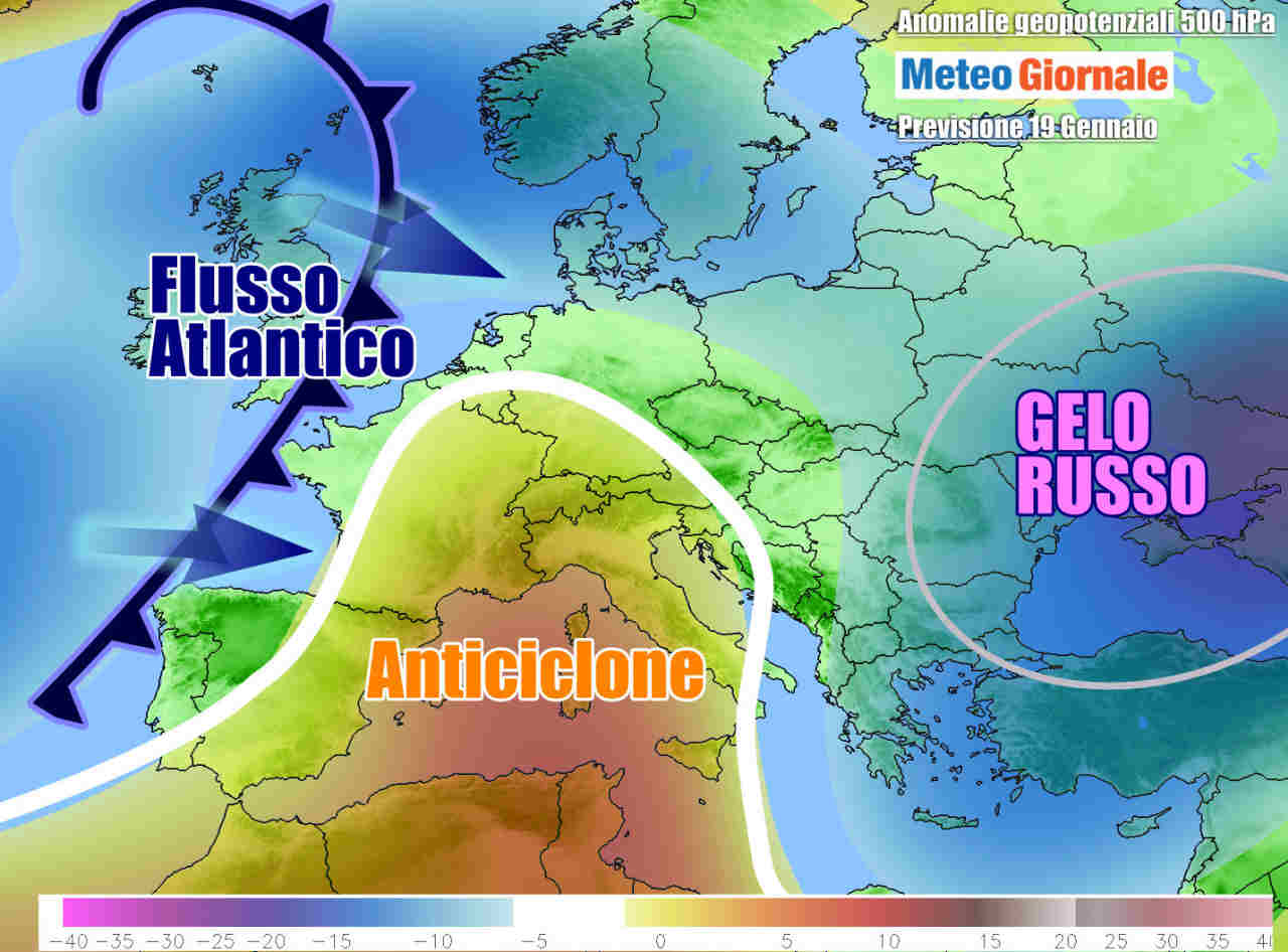 Evoluzione meteo primi giorni settimana