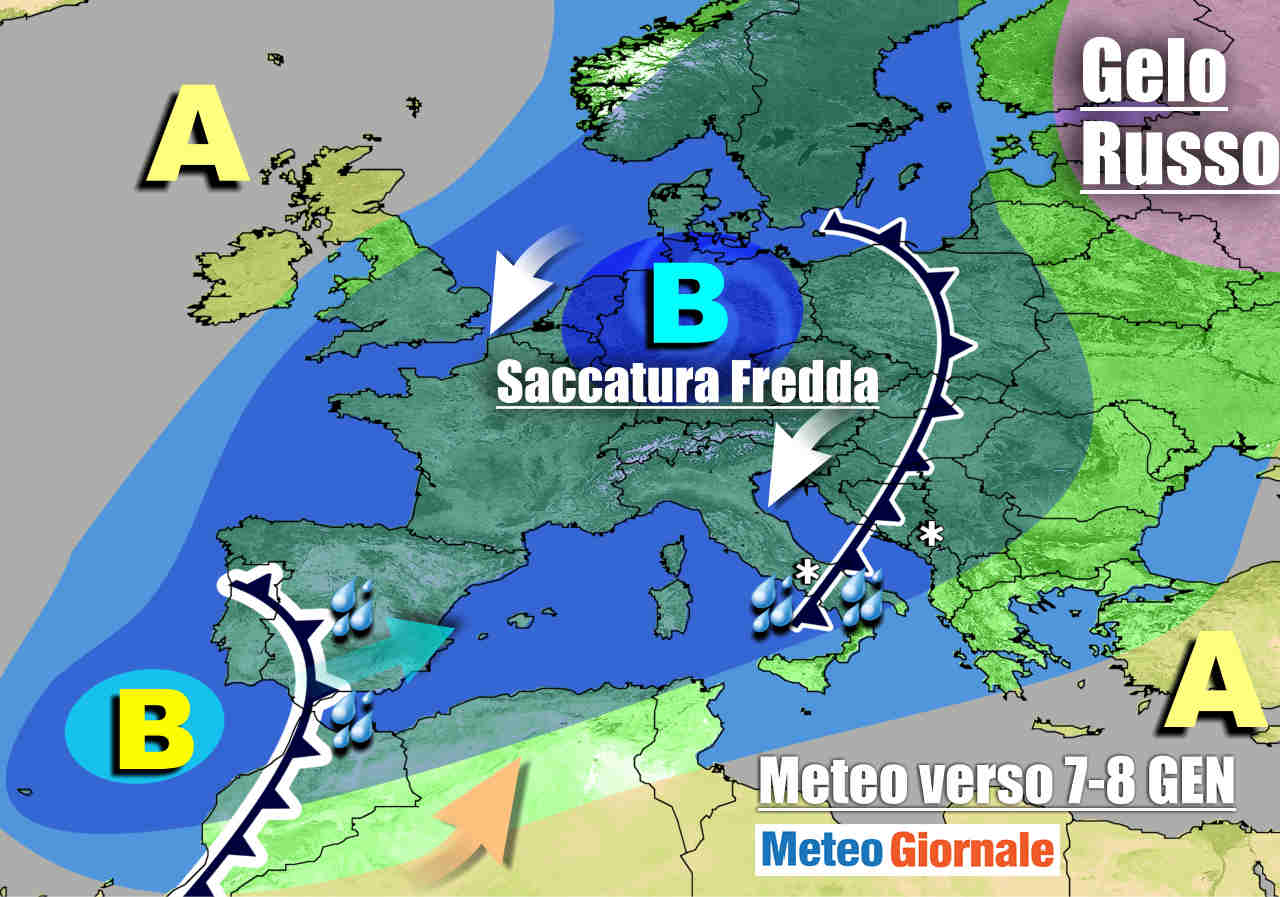 Evoluzione meteo attesa subito dopo Epifania