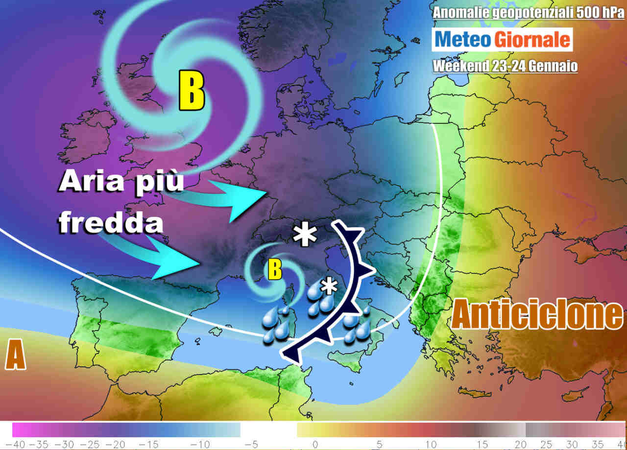 Evoluzione meteo weekend