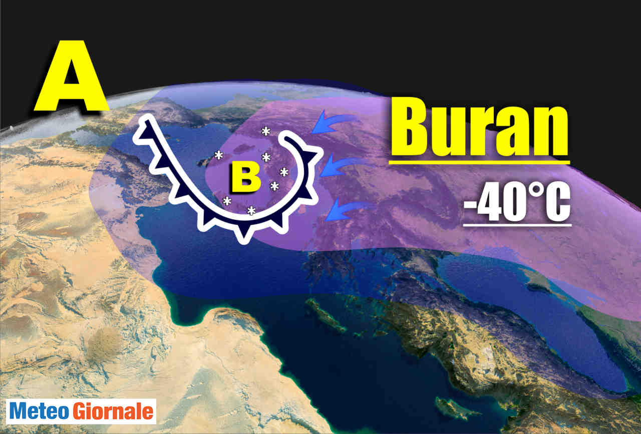 Meteo gelido con rischio Buran.